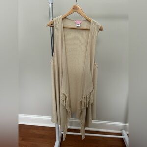 Lilly Pulitzer Cream Metallic Fringe Vest XL
